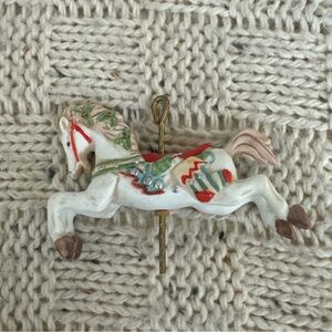 1990s 2-Sided Willitts Design Porcelain Carousel Horse Ornament